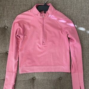 Lululemon Rest Less Cropped 1/2 Zip herringbone fade PINK size 6